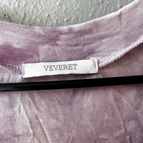 Veveret Tie-Dye Lavender Wide-Leg Jumpsuit With Short Sleeves NWOT - Picture 5 of 9